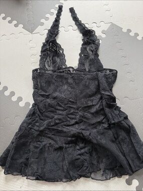 Black Lace Halter Chemise Lingerie - Victoria’s Secret
